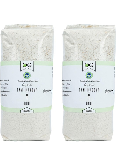 OG natural 2'li Organik Tam Buğday Unu 800 Gr Set