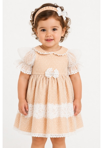 Babyhola Dantel Detay Özel Tasarım Kız Bebek Çocuk Abiye Elbise Saç Bandı Mevlüt Doğum Günü Set 7029 Bej Babyhola Dantel Detay Özel Tasarım Kız Bebek Çocuk Abiye Elbise Saç Bandı Mevlüt Doğum Günü Set 7029 Bej