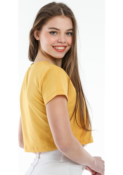 Kadın Crop Örme Tişort Spr21y13 001