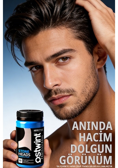 Ostwint MenStyle Collection Güçlü Tutuculuk Mat Bitiriş Hacim ve Doku Saç Şekillendirici Pudra Toz Wax Mavi 20 G