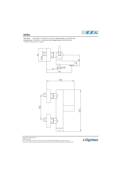 Eca Mina Banyo Bataryası 102102454H Krom