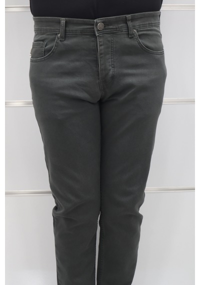 Dmctekstil Hacker Denim Erkek Haki Yeşil Normal Bel Rahat Kesim Dar Paça Jean Pantolon
