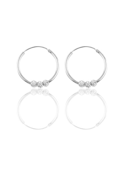 Gümüş 18 Mm Doricalı Halka Küpe Gümüş