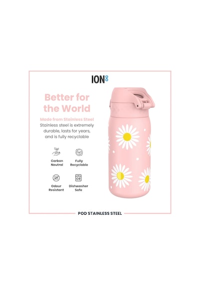 Ion8 - Paslanmaz Çelik Çocuk Suluk - Papatyalar - 400 Ml - Sızdırmaz Çok Renkli
