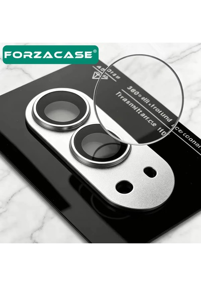 Forzacase İphone Duo İle Uyumlu Tam Kaplayan Çerçeveli Kamera Lens Koruyucu - Fc1265 Gümüş