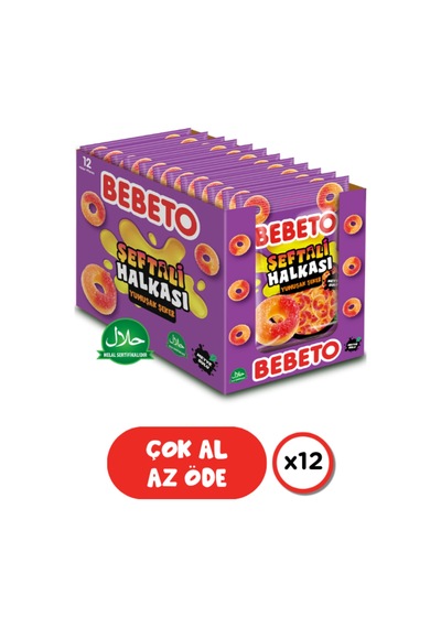 Şeftali Halkası 80 Gr. Jelly 12'li Paket