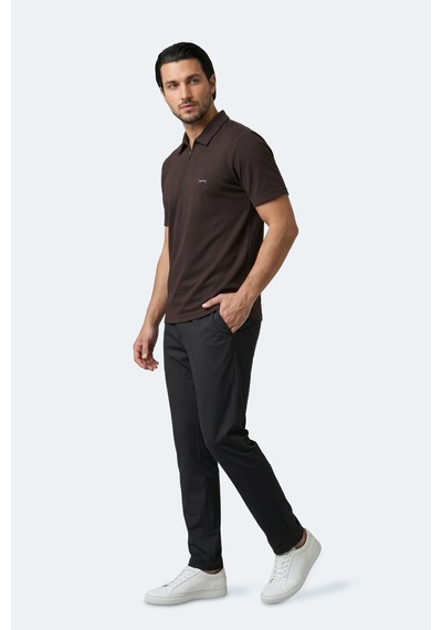 Slazenger Khan Erkek Polo Yaka Kahve Tişört