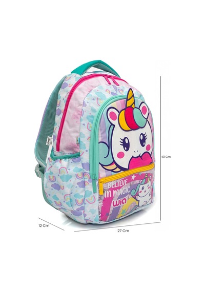 Wia 3 Bölmeli Unicorn Okul Sırt Çantası Turkuaz