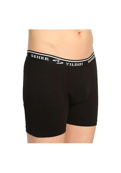 Seher 8'li Paket Likralı Erkek Boxer 0060 Siyah