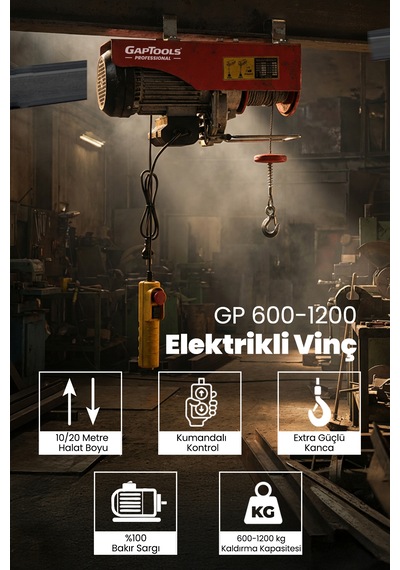 600-1200 Kapasiteli Elektrikli Vinç - Gp600-1200