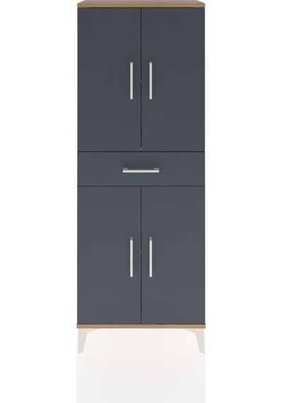 Arges Dolap 3 Raflı Tek Çekmeceli 4 Kapaklı 60x30x163 Çam-ant... Çam