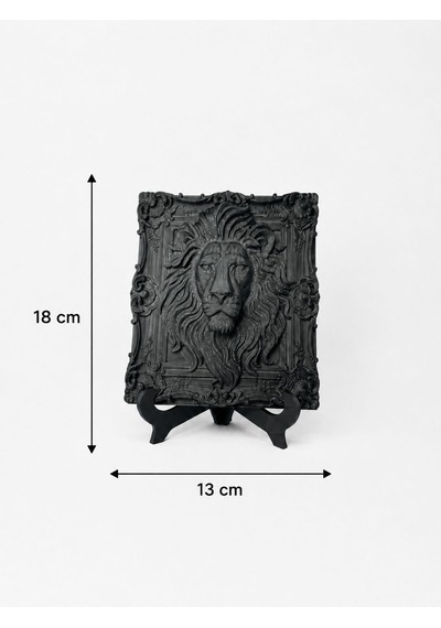 Aslan Figürlü Kabartmalı Dekoratif Çerçeve Obje Ev, Ofis Dekorasyonu Masaüstü Dekoru 13 X 18 Cm