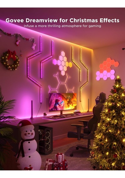 Led Altıgen Panel Oyun Lambası 10'lu, Wi-fi Kontrollü Oyun Ve Oda Dekorasyonu Çok Renkli