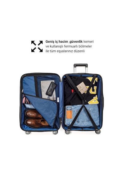 G&d Polo Suitcase Abs 3'lü Koyu Gri Lüx Valiz Seyahat Seti 600.02-set Koyu Gri