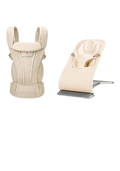 Bouncer & Taşıyıcı Seti Evolve Mesh Cream & Omni Deluxe Mesh Natural Beige