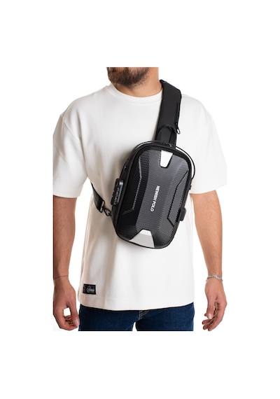 Newish Polo Erkek Şifreli Kilitli Su Geçirmez Sling Bag 404 Çapraz Omuz Ve Sırt Çantası - New404 Gri