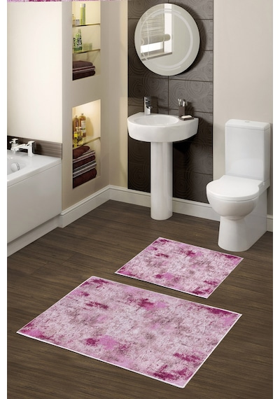 Alanur Trend Kaymaz Taban Dijital Banyo Takımı Kt495 Pembe