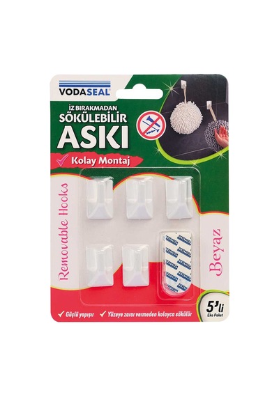 Vodaseal Sökülebilir Askı 5'li Beyaz
