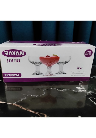 3 Ad Ayaklı Dondurma Tatlı Sunumluk 250 Cc Hacim 10 Cm Yükseklık 9 Cm Ağız