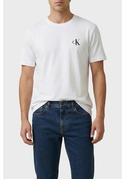 Calvin Klein Erkek T Shirt Lv14rf852g Yaf Beyaz Beyaz
