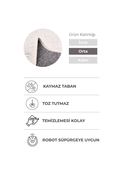 Azra Oval Beyaz Halı Kaymaz Taban, Yumuşak Dokulu Antre Ve Mutfak Kilimi