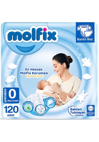 Molfix Prematüre 0 Beden Çocuk Bezi 120 Adet