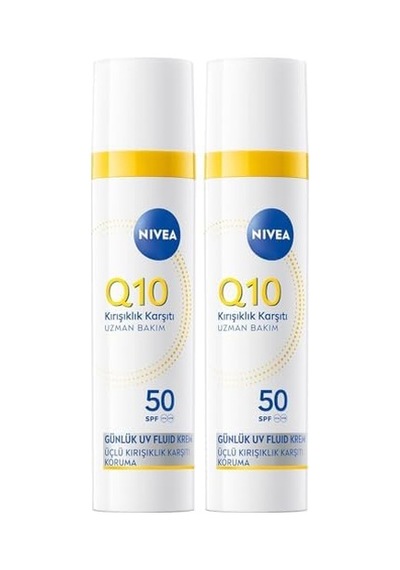 Spf50 Q10 Kırışıklık Karşıtı Gündüz Yüz Bakım Kremi 40ml,nemlendirici,makyaj Bazı,tüm Cilt Tonları 2 Paketi
