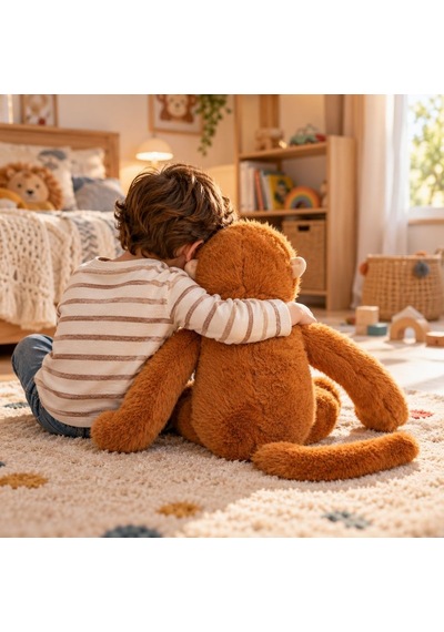 Kahverengi Peluş Maymun 50 Cm Çok Renkli