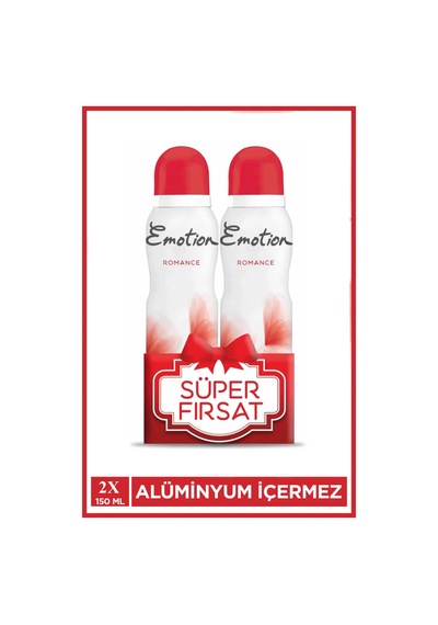 2 Adet Emotion Romance Kadın Vegan Deodorant 150 Ml Hızlı Kurur, Leke Bırakmaz