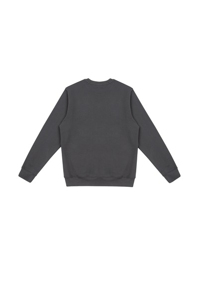 Beord Koyu Gri %100 Pamuk Bisiklet Yaka Sweatshirt Bss1-149