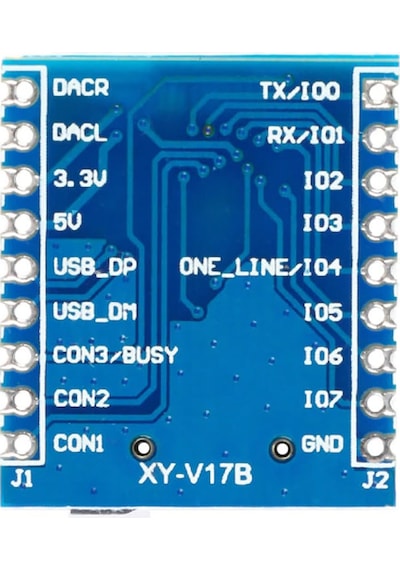 XY-V17B MP3 Wav Ses Çalma Modülü Micro Sd 32Gb Hafıza FAT16 FAT32 24 Bit