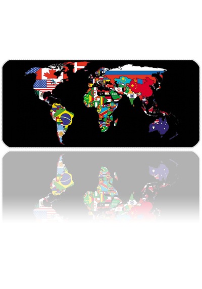 İlyuka Mousepad 70x30cm Büyük Boy Xl Mp537030 World Map Flags