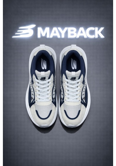 Mayback Erkek Spor Günlük Yazlık Ortopedik Ayakkabı Gri - Lacivert