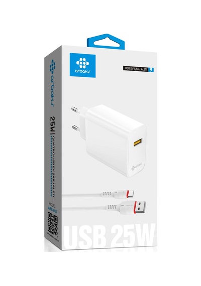 Ren.ga.renk 4.1a 25w Qc3 Type-c Hızlı Şarj Aleti Beyaz Arb-015 Rengaren Standart