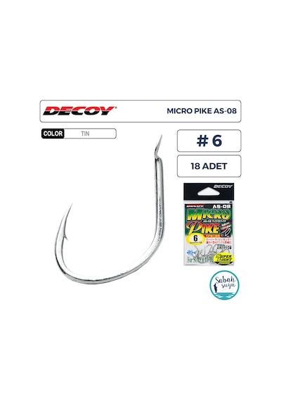 Decoy As-08 Micro Pike Super Light Jigging Asist İğne Tın 6 18 Adet