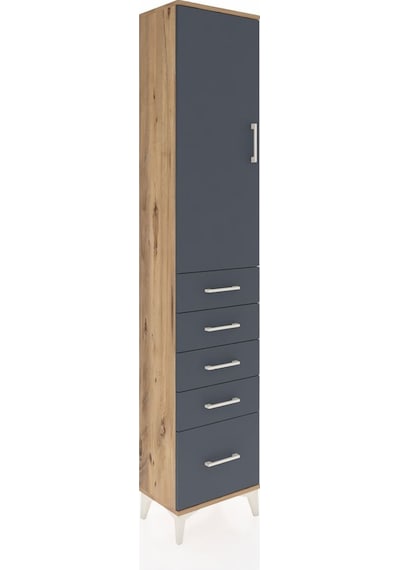 Arges Dolap 2 Raflı 5 Çekmeceli Tek Askılı 44x30x221 Çam-antr... Çam