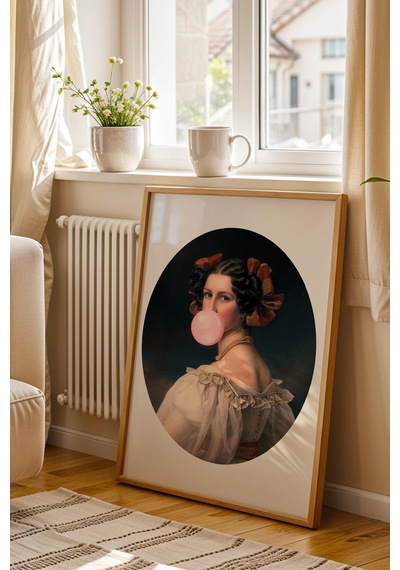 Klasik Portre Pop Art Çerçeveli Tablo Modern Ve Klasik Sanat Tasarımı Espirili Tablo Altered Art