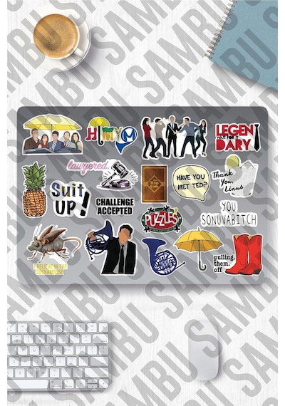 How I Met Your Mother Temalı Sticker Etiket Seti 1 - Laptop Notebook Telefon Genel
