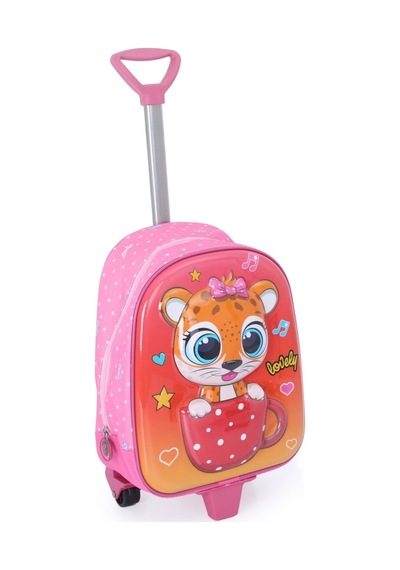 Çekçekli Kedicik Anaokulu Çantası Suluklu Pembe