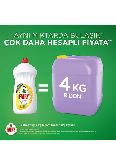 Fairy Limon Kokulu Platinum Hijyen Sıvı Bulaşık Deterjanı 4 x 1500 ML