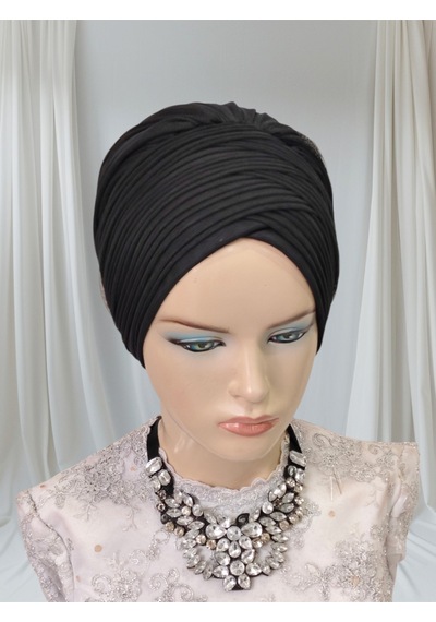 Aksesuar Dahil Siyah Sevda Bone Hazır Duvak Hazır Şal Hazır Türban