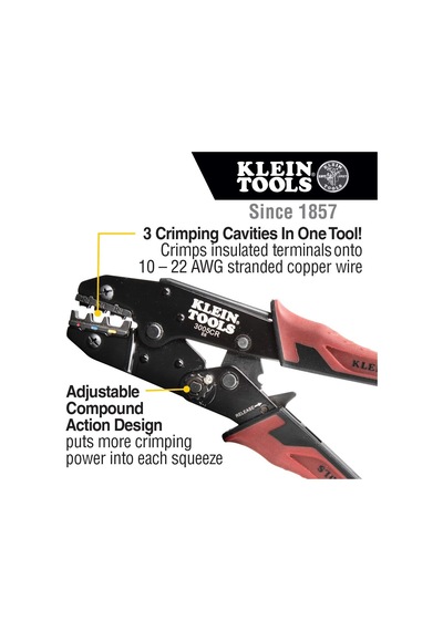 Klein Tools Alet Cırcırlı Yalıtımlı Terminal Sıkma Aleti 10 Ila 2