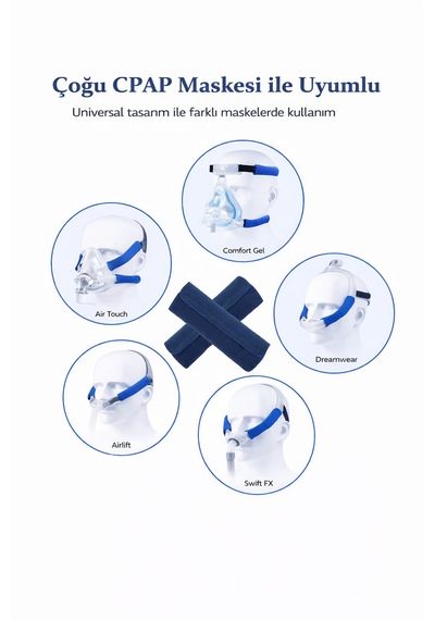 Cpap Kayış Kılıfı 4 Lü Set Yumuşak Polar Maske Kayış Pedi Tam Maske Uyumlu