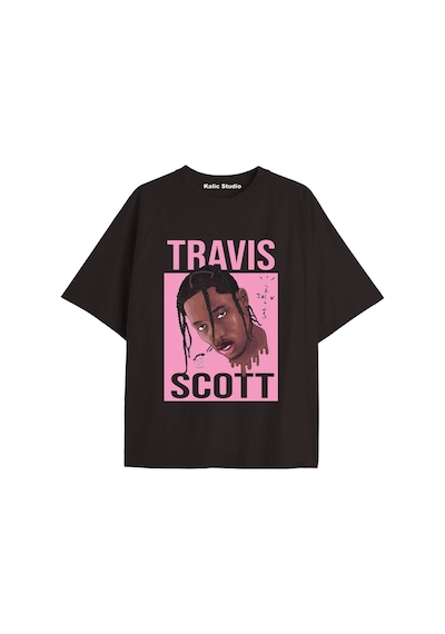 Kalic Studio Unisex Travis Scott Astroworld Tshirt Siyah-11