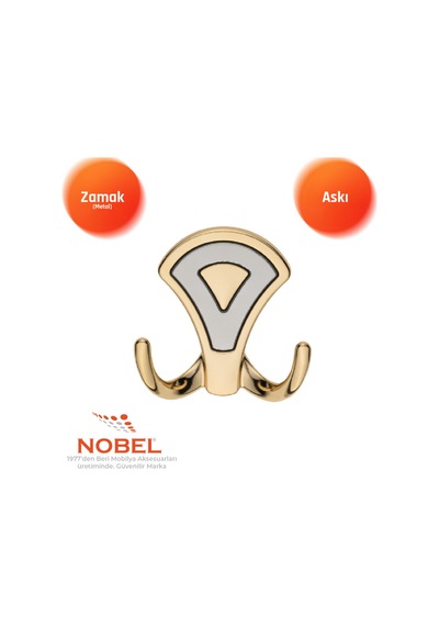 Di Lay Askı, Metal Vestiyer Askısı, 40 Gr, Dolap Ve Duvar Askılığı, Altin Matkrom Vidalı Altin Krom