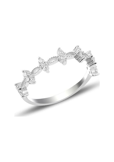 Söğütlü Silver Gümüş Rodaj Zirkon Taşlı Crown Yüzük