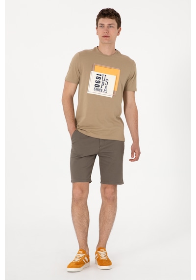 U.S. Polo Assn. Erkek Regular Fit Bisiklet Yaka Haki Tişört 50306880-VR027