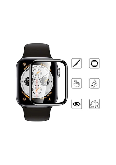 Watch 44mm Mkst Pmma Silikon Body Saat Ekran Koruyucu - Siyah
