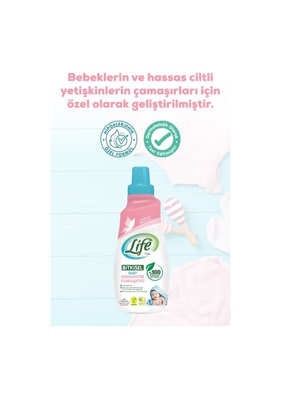 Vegan Bitkisel Konsantre Bebek Çamaşır Yumuşatıcısı 1500 Ml X 3 Adet