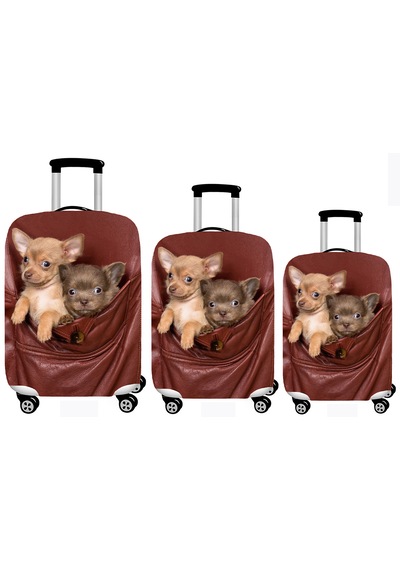 Smart Travel 3lü Set Büyük Orta Kabin Boy Valiz Bavul Koruyucu Kılıfı Sevimli Köpekler 3lü Set